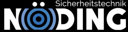Logo von Nöding Sicherheitstechnik mit blauen und schwarzen Elementen.