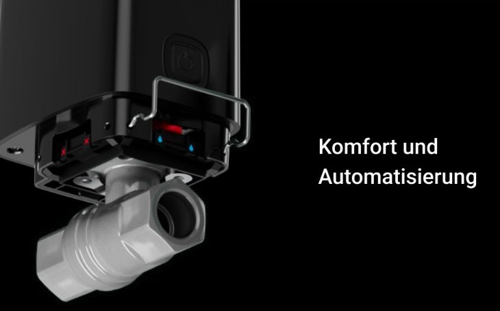 Hier gelangen Sie zur Rubrik: Komfort und Automatisierungen Produktansicht eines Ventils mit Optionen für Komfort und Automatisierung.